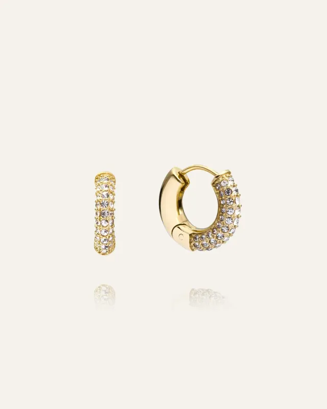 Mockberg Pavé Everyday Medium Hoops øredobber gull