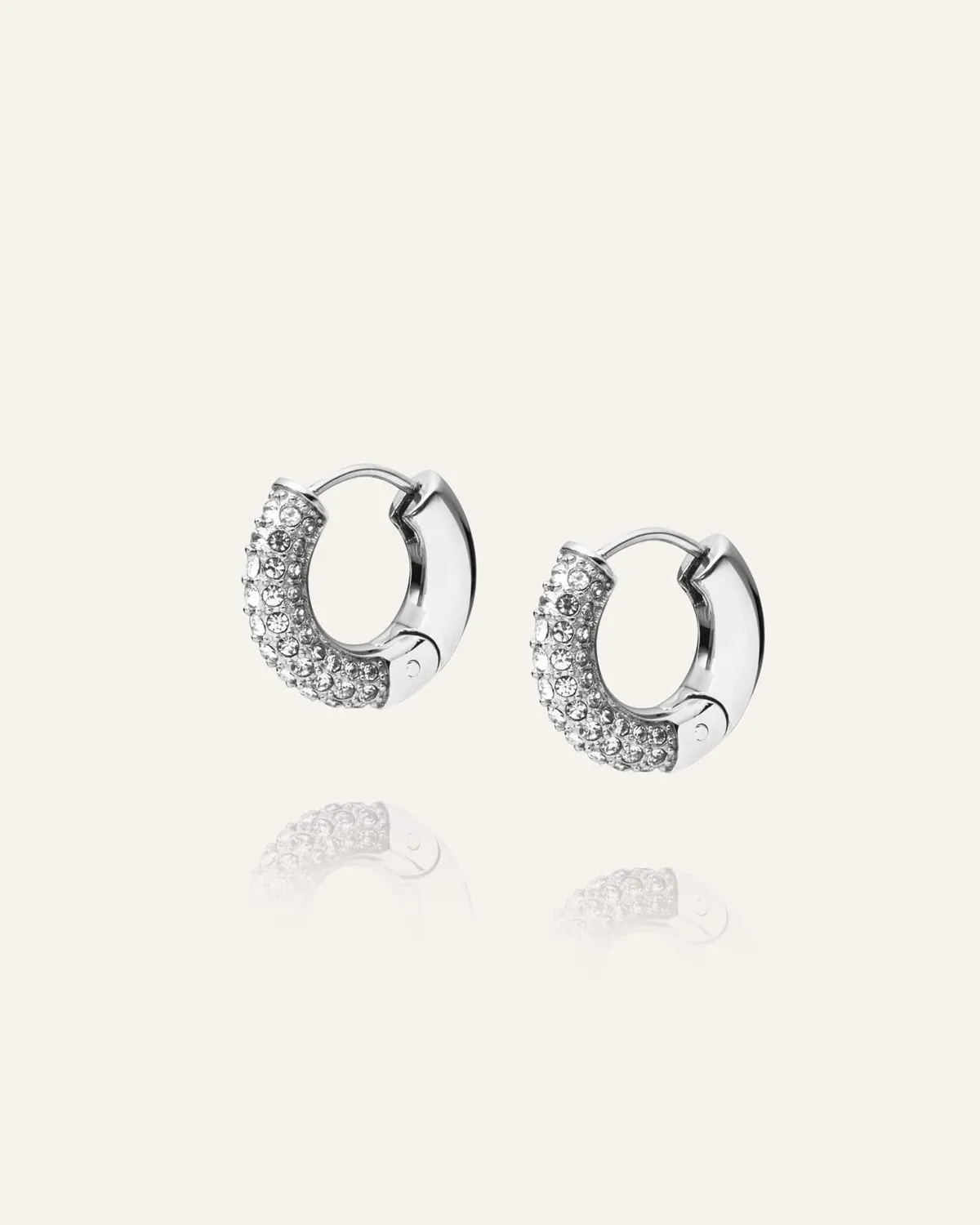 Mockberg Pavé Everyday Medium Hoops øredobber 16 mm