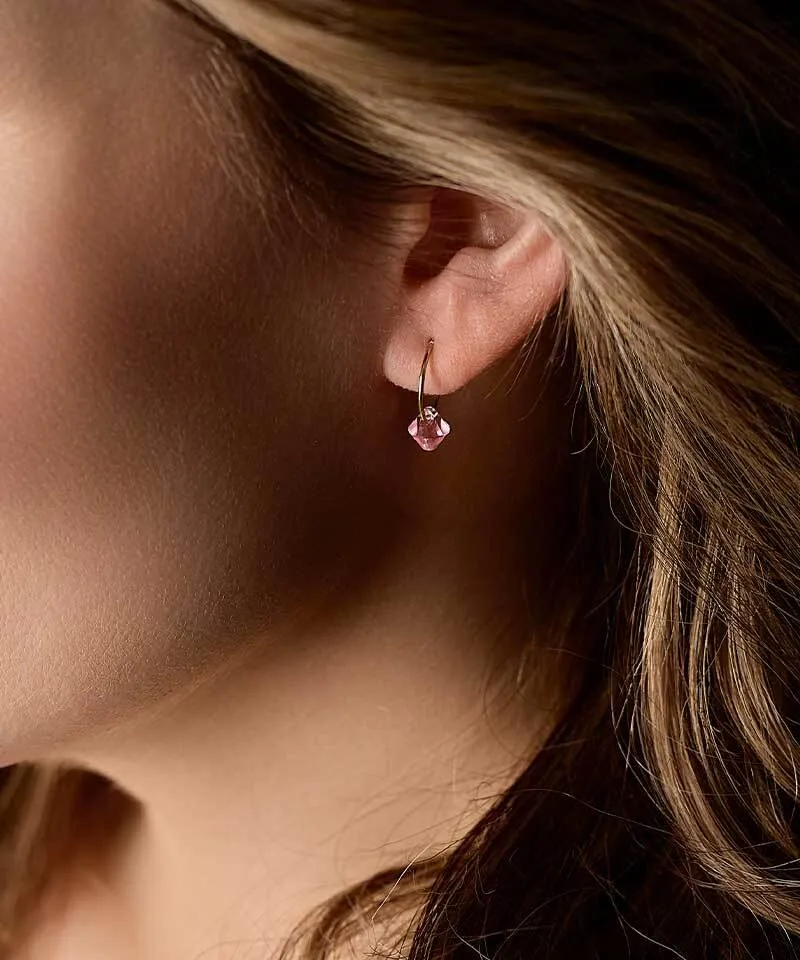 Blomdahl Ear Ring 12 mm Bicone øredobber light rose gull
