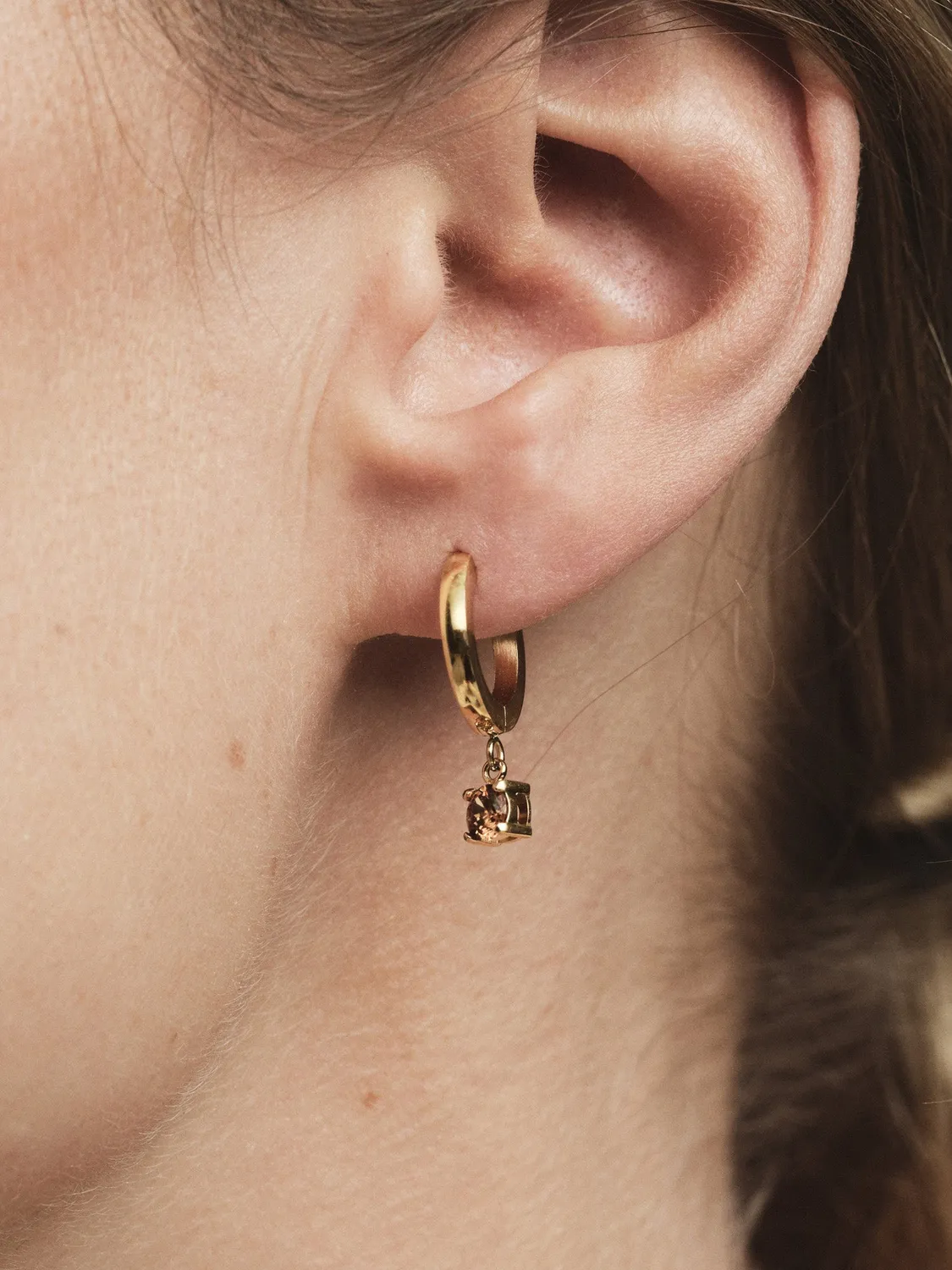 Mockberg Jolie Coffee Hoops øredobber gull 13 mm