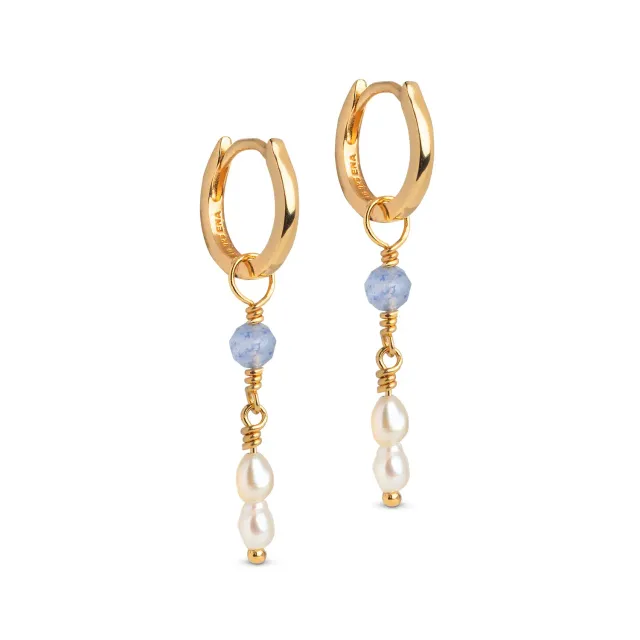 Enamel Liva hoops Blue Quartz 29 x 10 mm gull