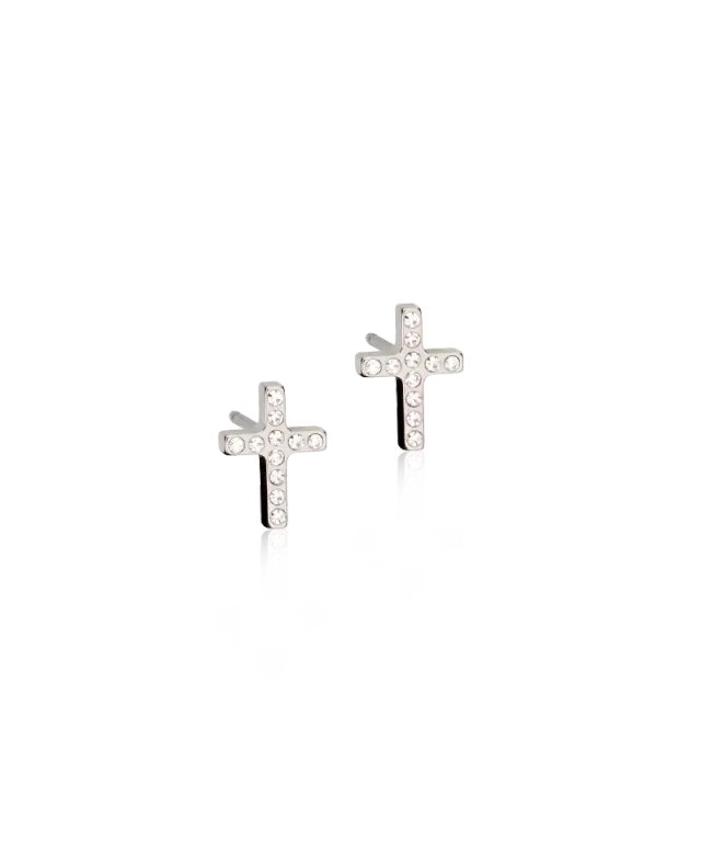 Blomdahl Brilliance Cross øredobber crystal 8 mm titan nikkelfri
