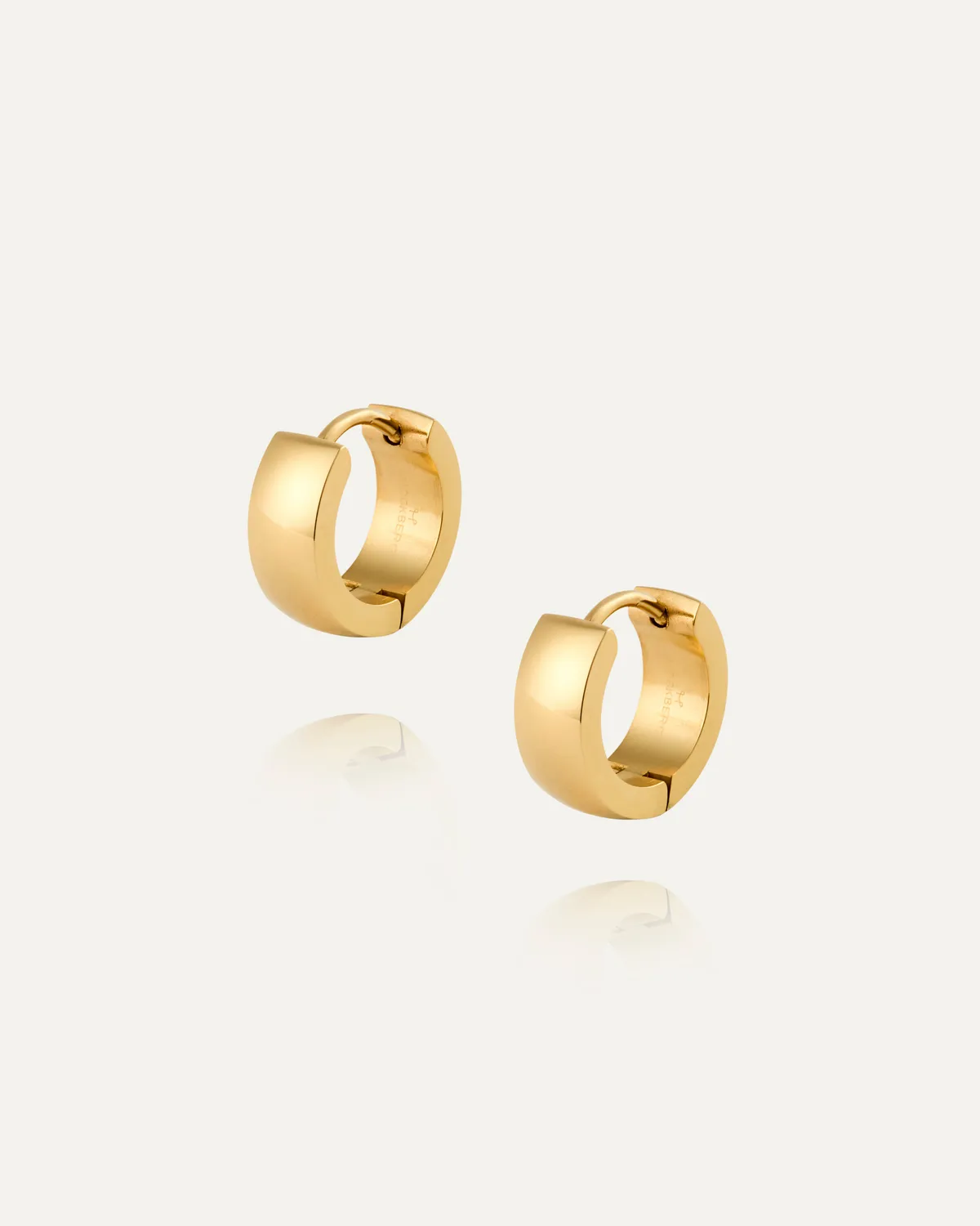 Mockberg Chunky Hoops Small øredobber gull 13 millimeter