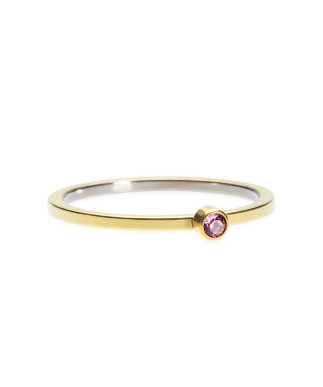 Blomdahl Bezel Tiny Ring ring lilac gullfarget 18 mm