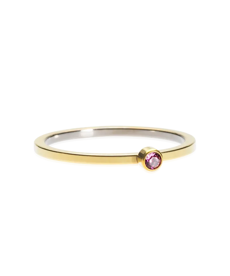 Blomdahl Bezel Tiny Ring ring lilac gullfarget 18 mm