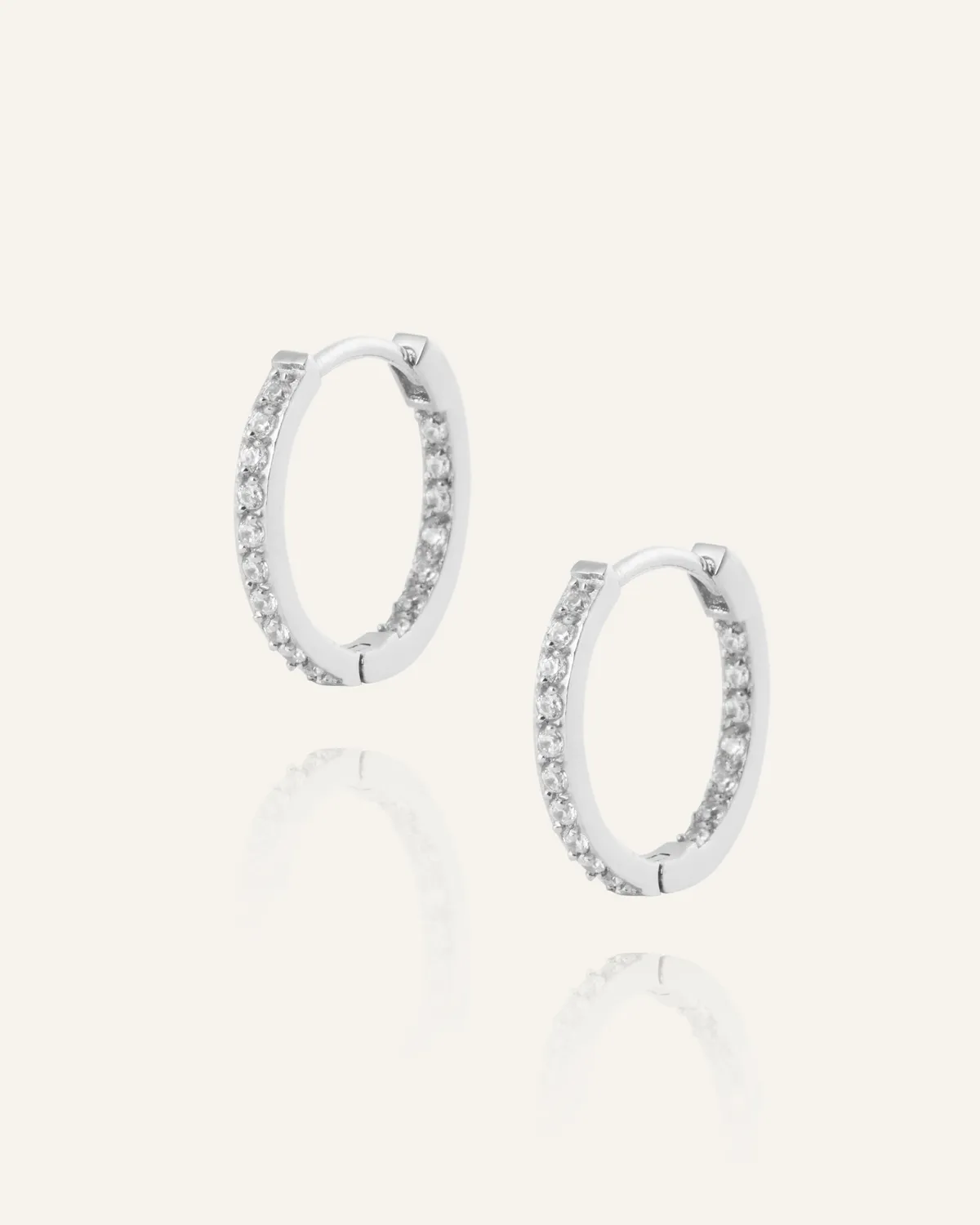Mockberg Sparkle Medium Hoops øreringer sølv 16 mm