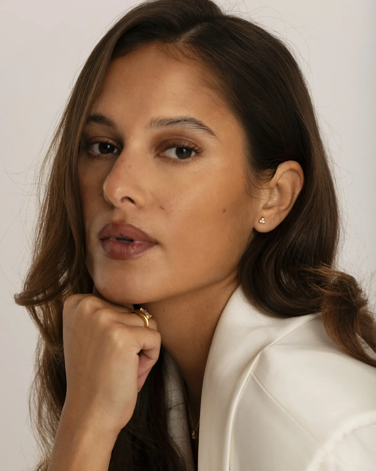 Mockberg Noor studs øredobber gull zirkonia