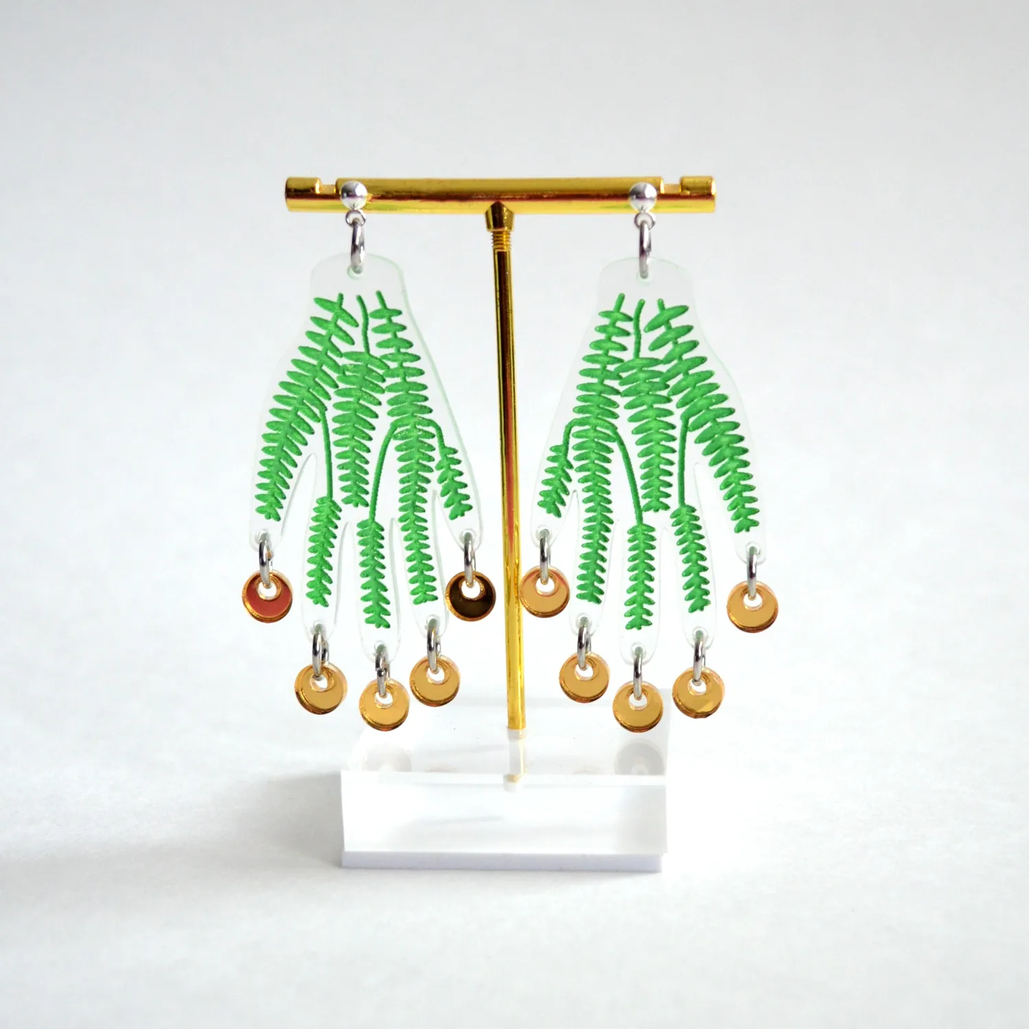 BooandBooFactory Hand Green Vines øredobber gull ranker