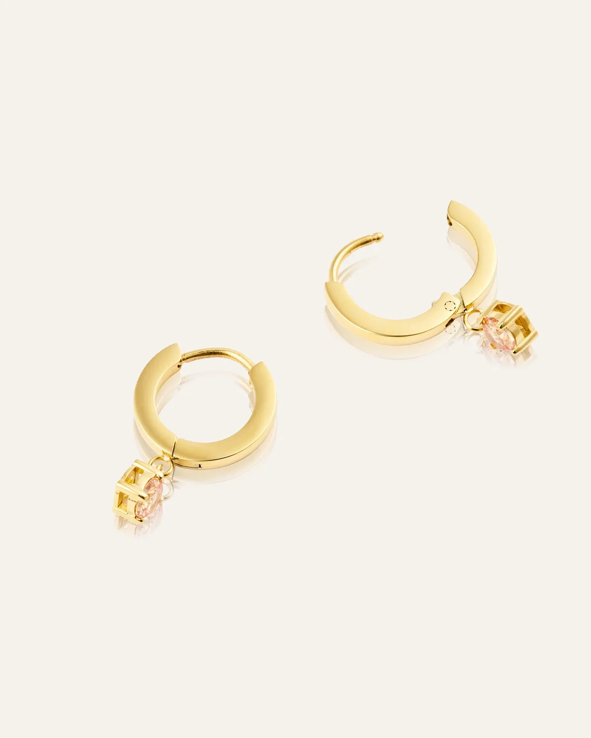 Mockberg Jolie Champagne Hoops øredobber gull 13 mm