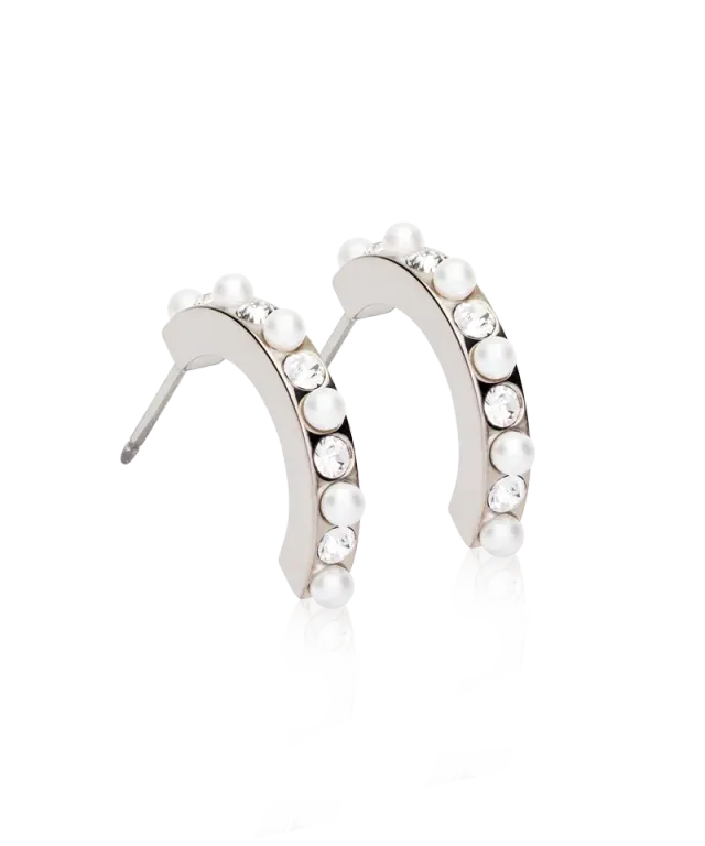 Blomdahl Pendant Mixed Curved øredobber crystal 15 mm titan