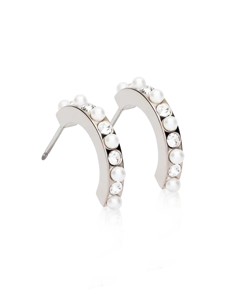 Blomdahl Pendant Mixed Curved øredobber crystal 15 mm titan