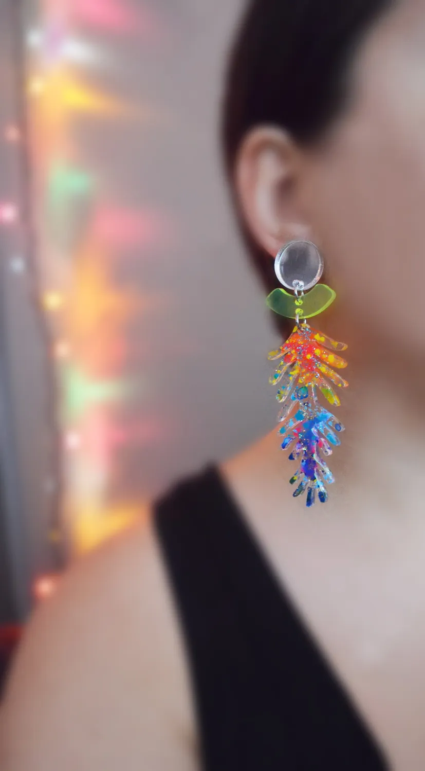 BooandBooFactory Branch øredobber akryl neon ombre