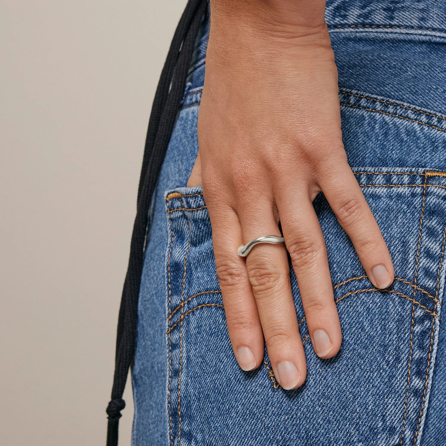 Enamel Agnete Small ring sølv resirkulert
