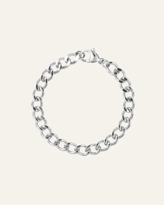 Mockberg Curb Chain armbånd sølv panser 150/185 mm