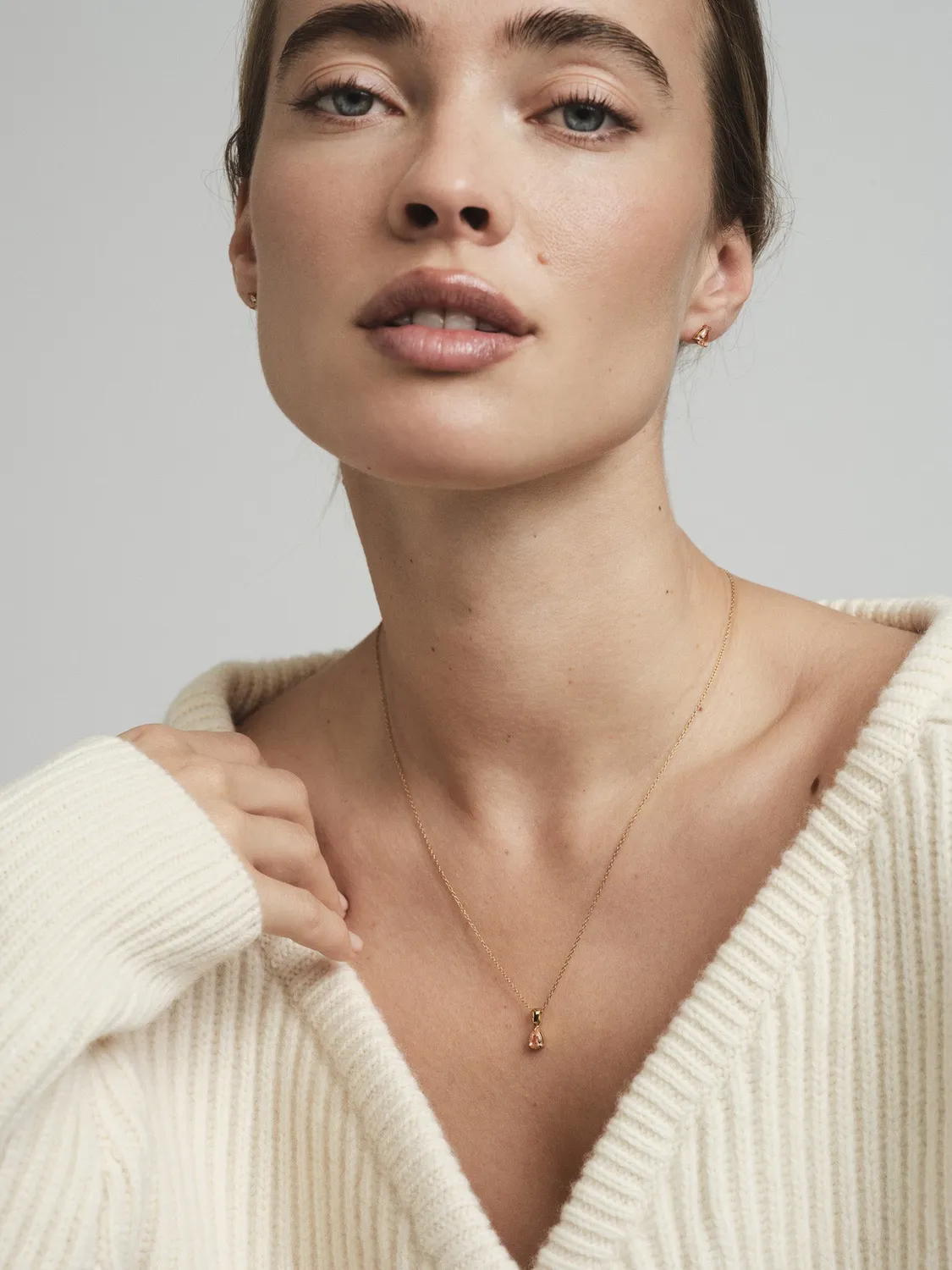 Mockberg Belle champagne necklace halskjede gull 450 mm