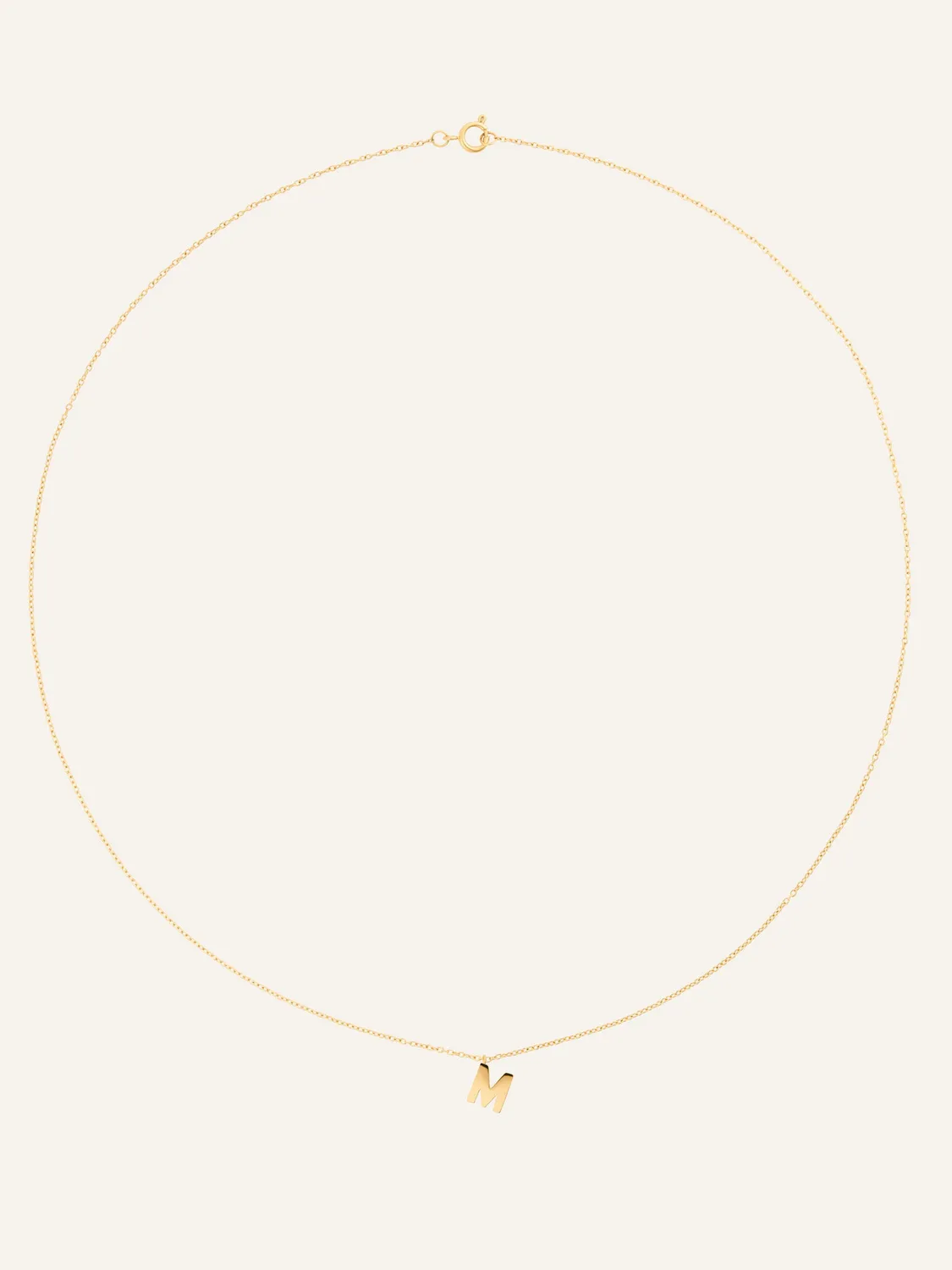 Mockberg Petite Plain Letter halskjede gull bokstav A