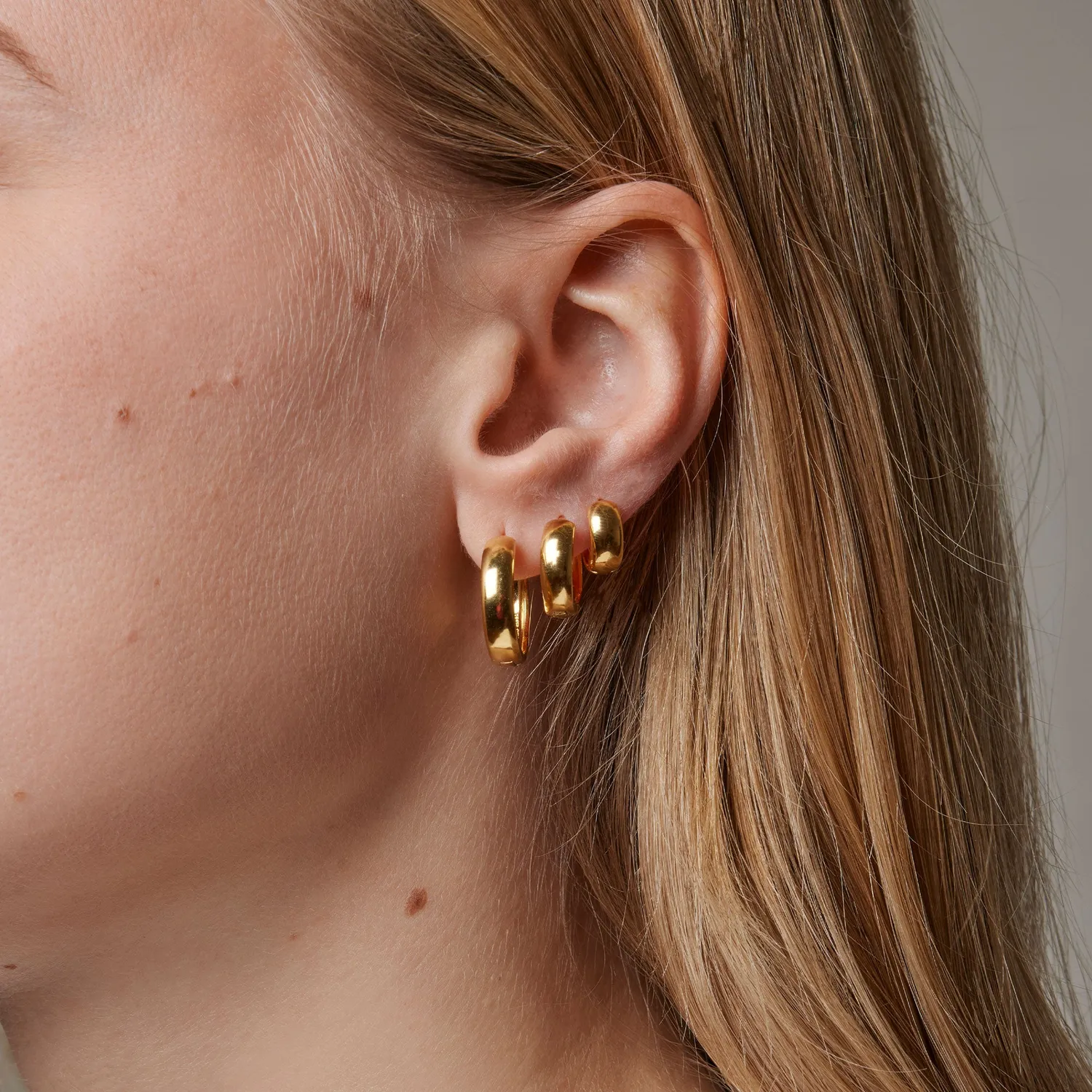 Enamel Classic Wide hoops gull 20 mm