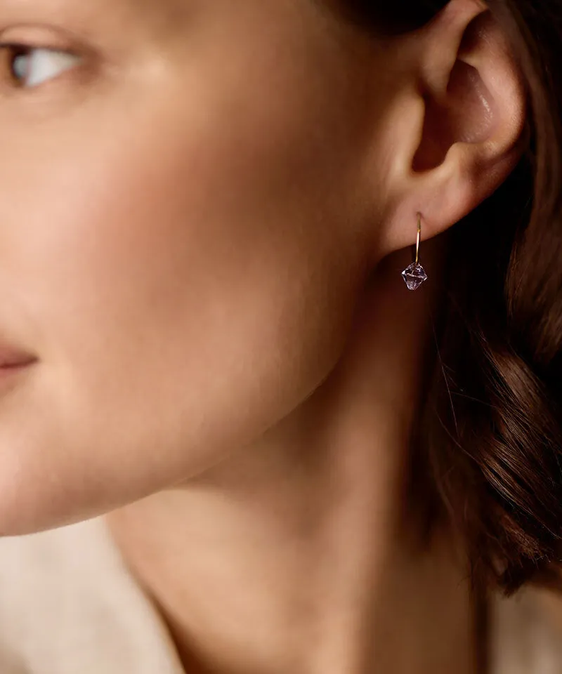 Blomdahl Ear Ring Bicone ørering 14 mm fiolett gull