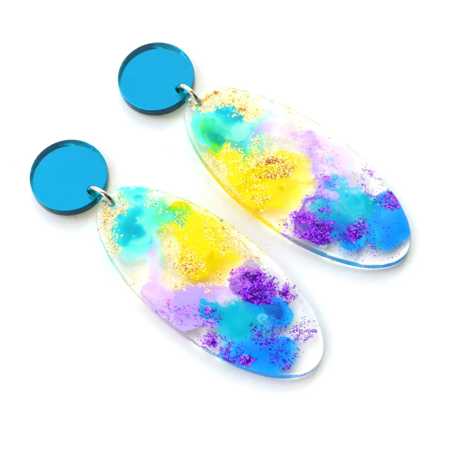 BooandBooFactory Pastel Ocean øredobber oval pastell