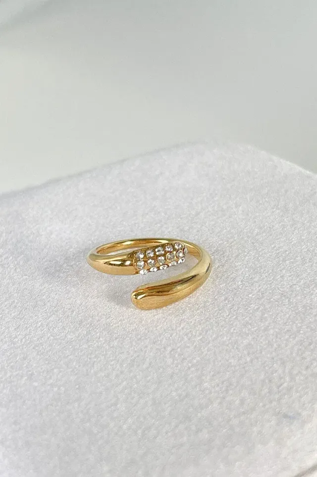 Mea Nani Crystal ring gull dråpe regulerbar