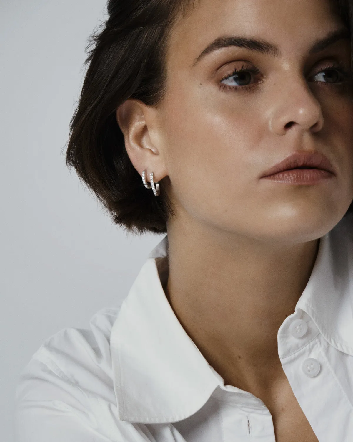 Mockberg Shiny Hoops Small øredobber sølv 13 mm