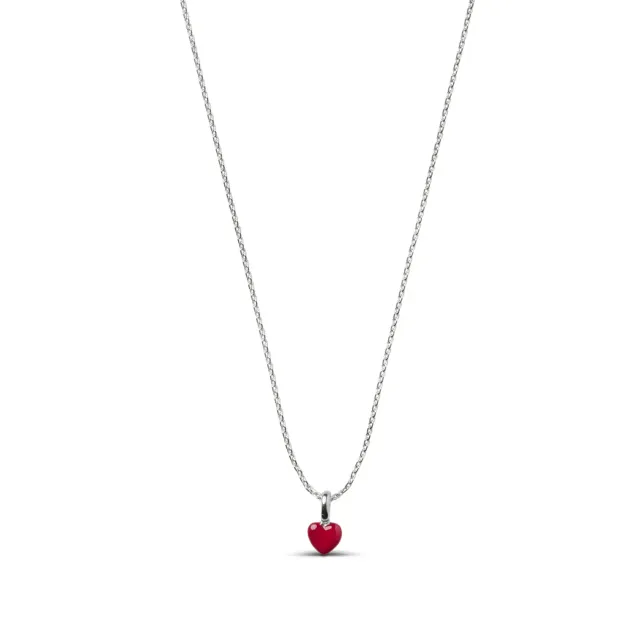 Enamel Amore halskjede 45+5 cm bordeaux