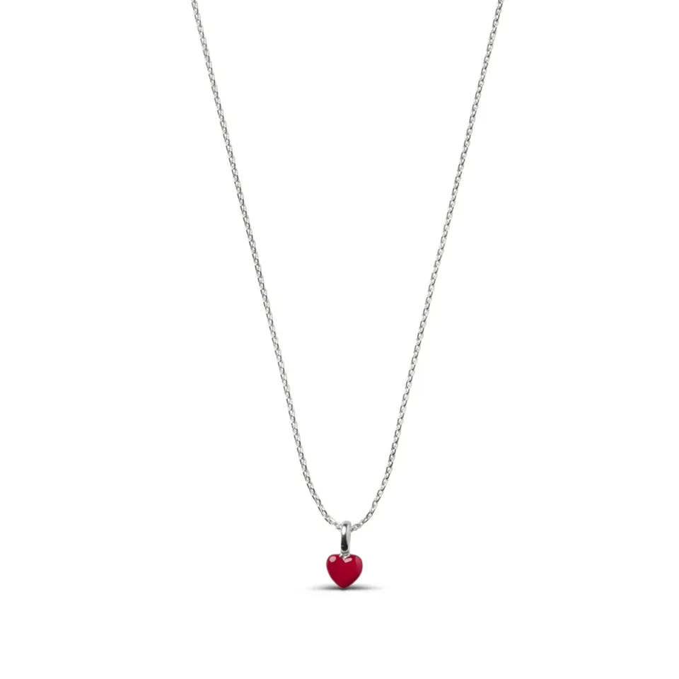 Enamel Amore halskjede 45+5 cm bordeaux