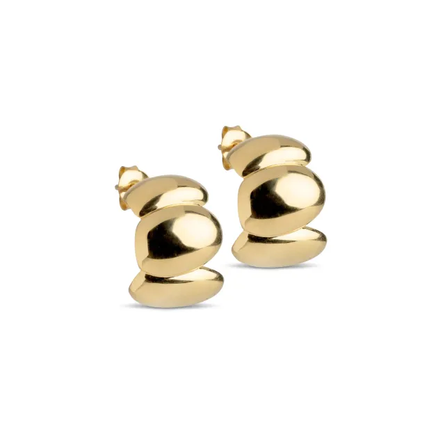 Enamel Melia Chunky hoops 15 mm gull skulpturelle