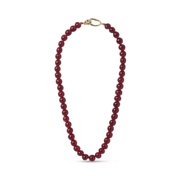 Enamel Valora halskjede 45 cm bordeaux agat