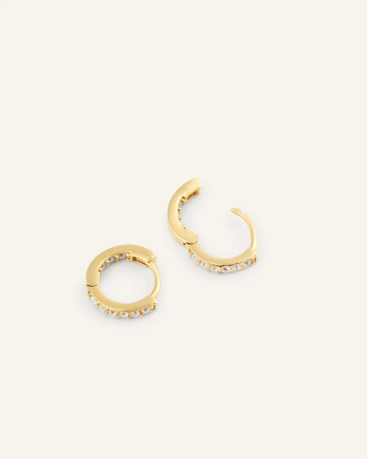 Mockberg Sparkle Mini Hoops øredobber gull 11 mm zirconia