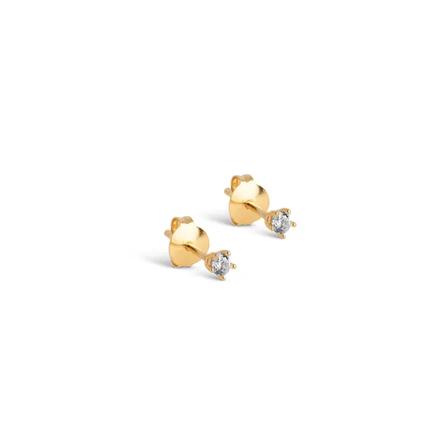 Enamel Clara studs forgylt zirkon 3 mm