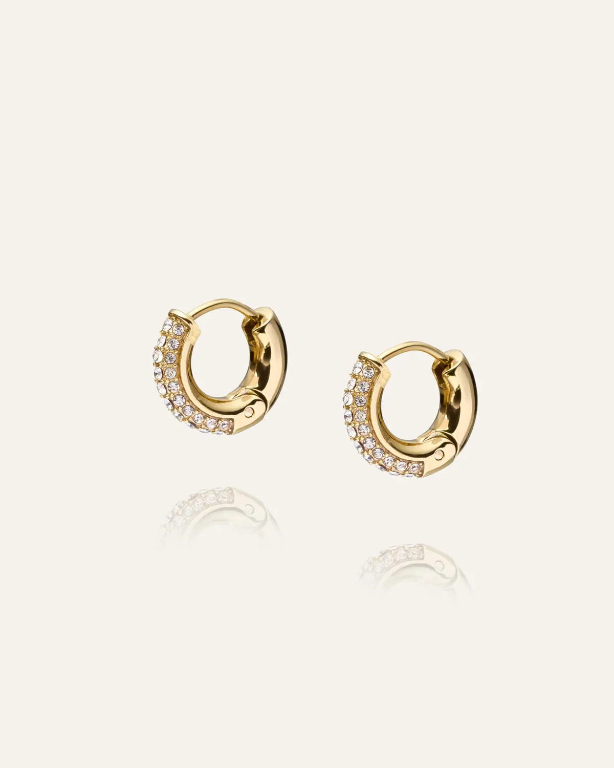 Mockberg Pavé Everyday Small Hoops øredobber gull 14 mm