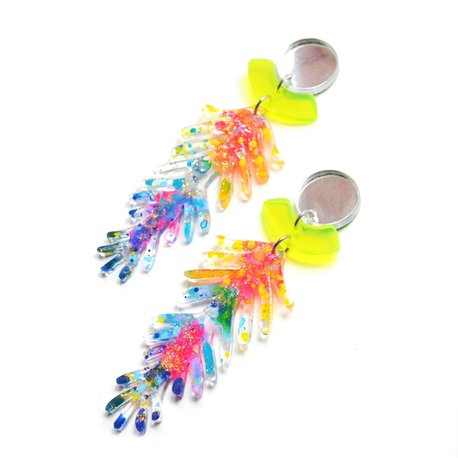 BooandBooFactory Branch øredobber akryl neon ombre