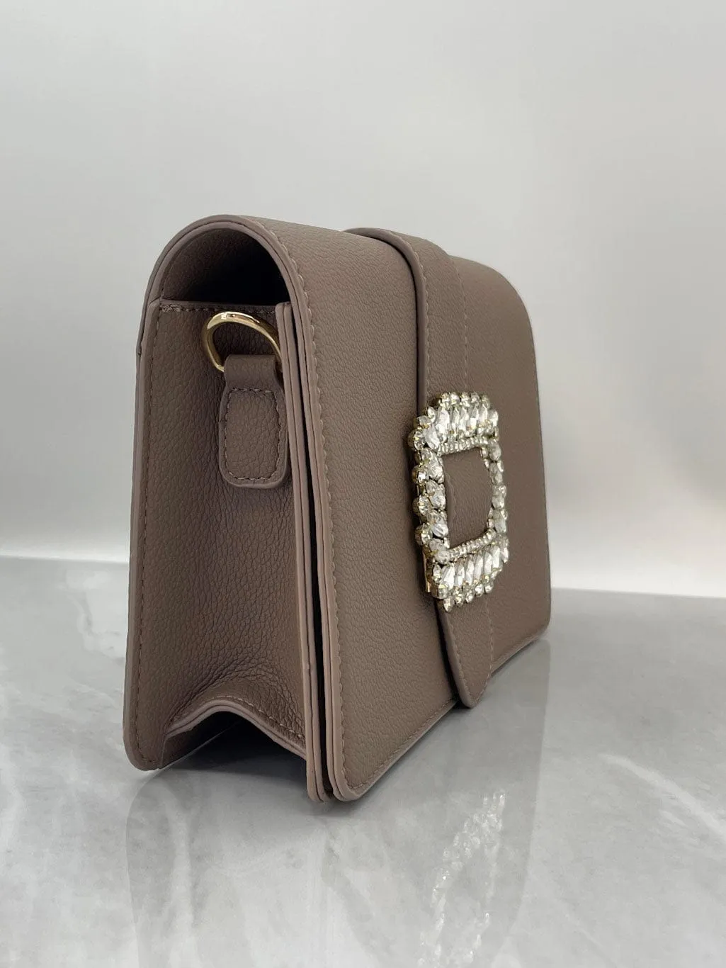 Mea Nani Classy Buckle Bag veske brun med sten