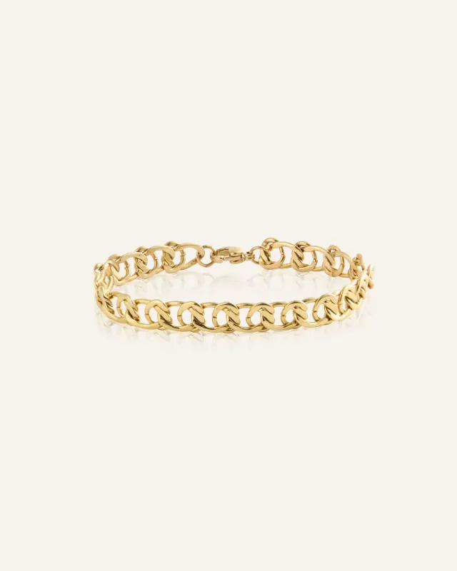 Mockberg Infinity Grand armbånd gull flate lenker