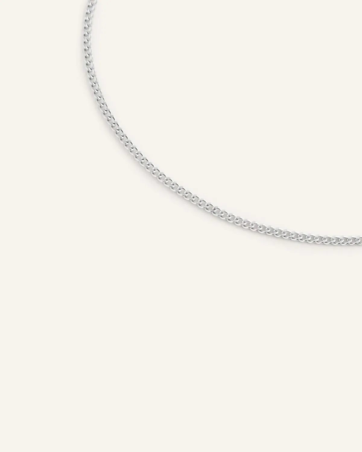 Mockberg Thin Curb Chain armbånd sølv stål