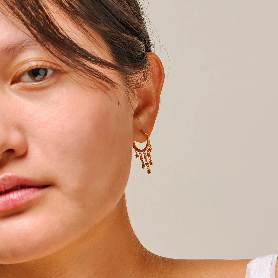 Enamel Nara Rain hoops 29 mm forgylt par