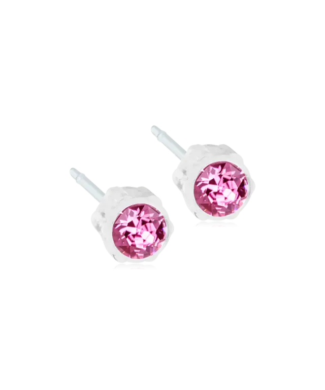 Blomdahl Bezel øredobber rose 4 mm nickelfrie