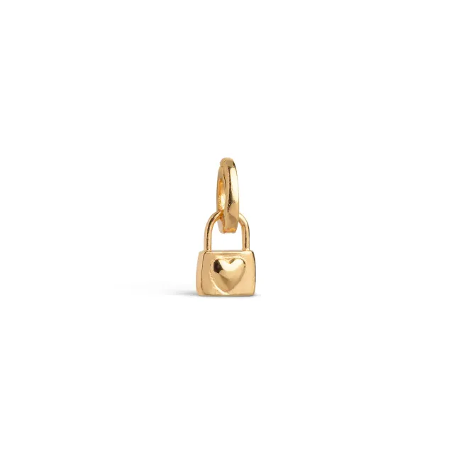 Enamel Locked Love charm 10x7 mm hengelås
