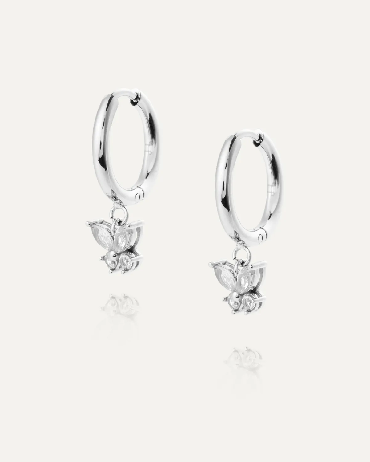 Mockberg Butterfly Hoops øredobber sølv 14mm