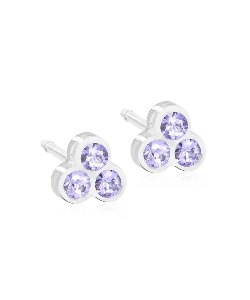 Blomdahl Clover øredobber 6 mm violet medisinsk plast