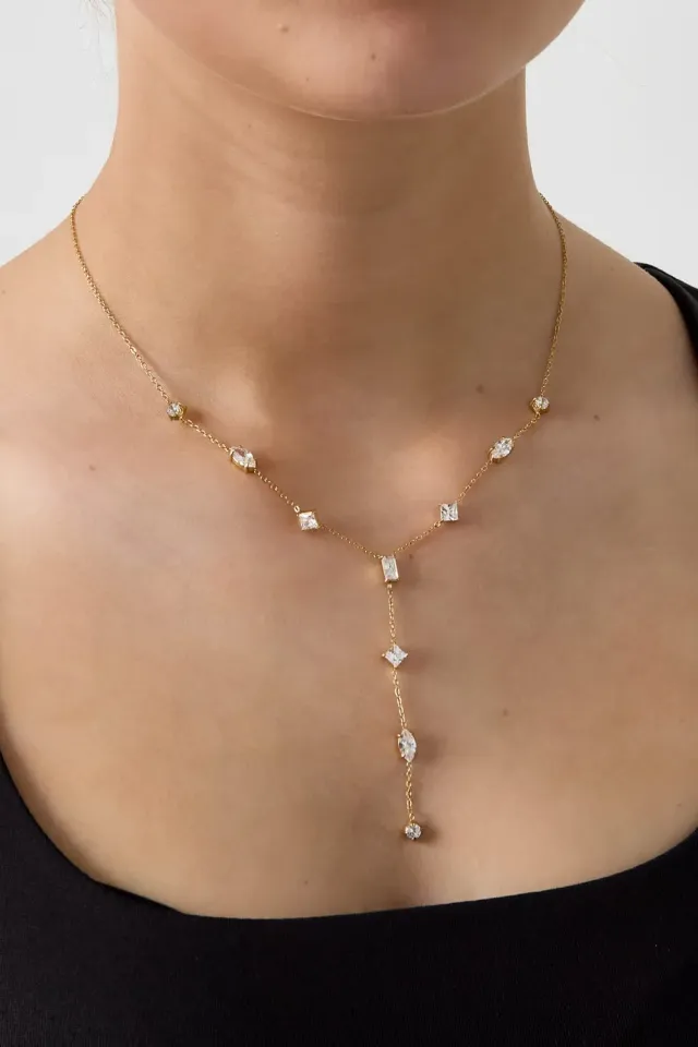 Mea Nani Crystal Cascade Y-halskjede 14K