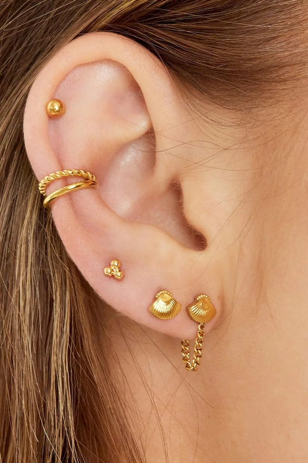 Mea Nani Soft Edge Ear Cuff 14K gullbelagt vanntett