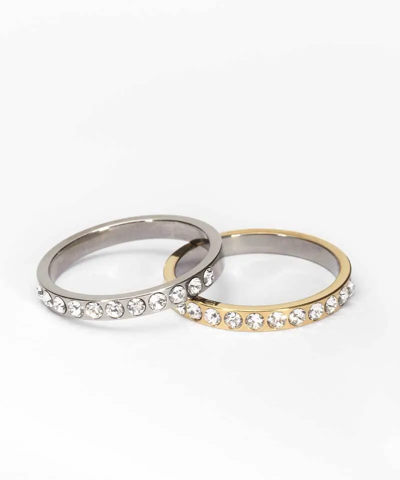 Blomdahl Brilliance Curved ring crystal titan