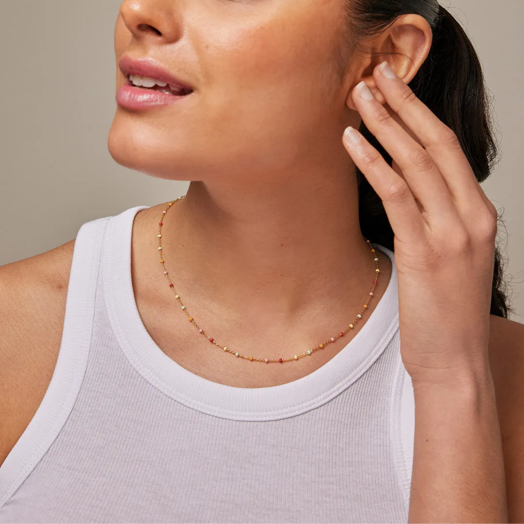 Enamel Lola Rainbow smykkesett halskjede + armbånd gave