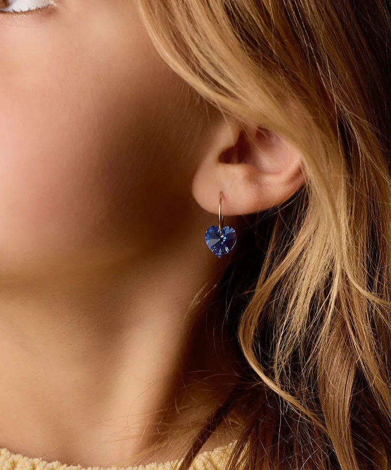 Blomdahl Ear Ring Heart øredobber 14 mm safir gull
