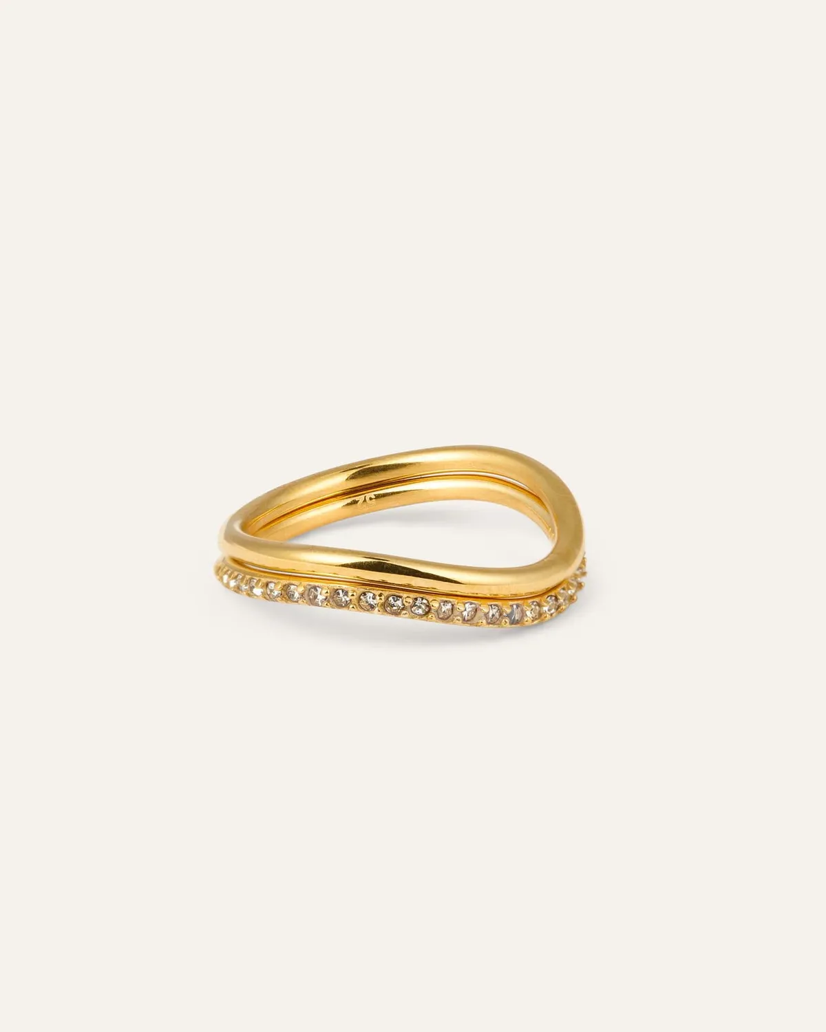 Mockberg Lys Ring ringesett 52 gull krystall