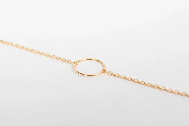 Eremis Armbånd stor ring 10 mm gullbelagt