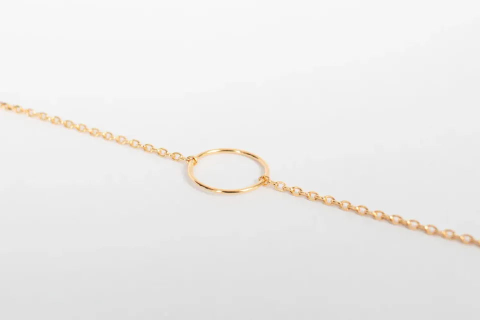 Eremis Armbånd stor ring 10 mm gullbelagt