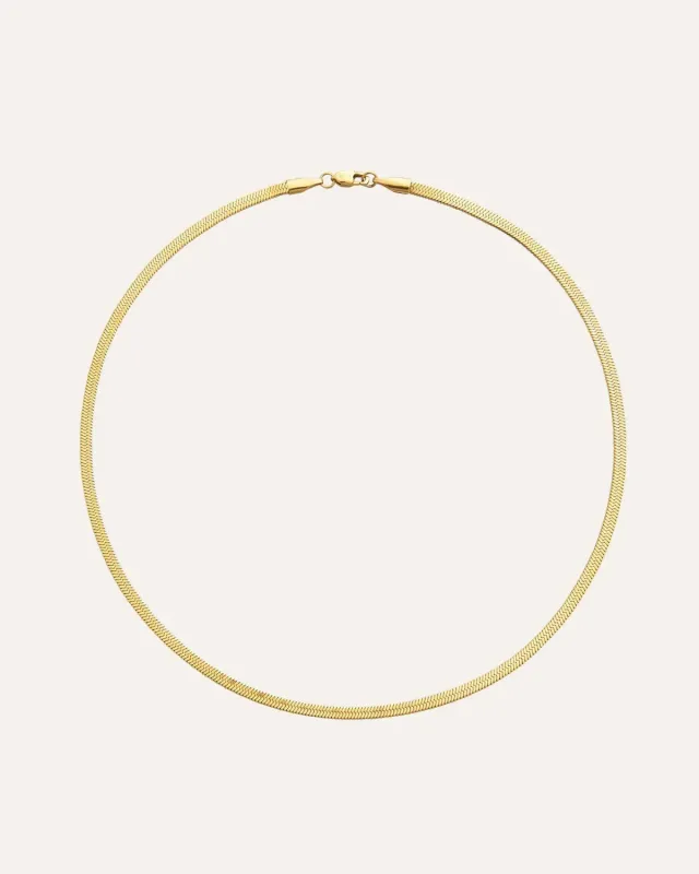 Mockberg Thin Snake Necklace halskjede gull 400mm